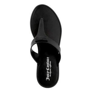 JUICY COUTURE Women's Seneca Thong Sandal, Black